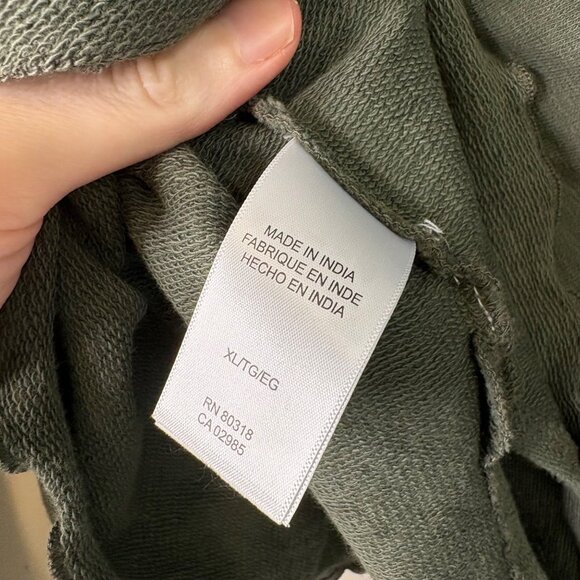 NWT Lucky Brand Hooded Lightweight Sweatshirt Green Cotton Stretch Size XL - Picture 12 of 15
